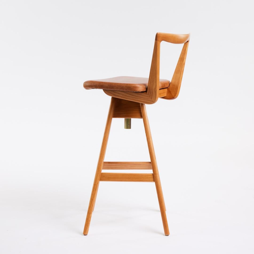 TH Brown Danish Bar Stool in Ash Teak Finish- Australian Iconic Designer Piece  For Sale 5