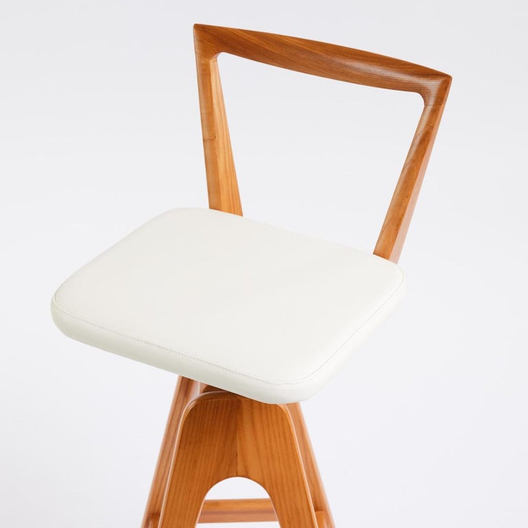 Hand-Crafted TH Brown Danish Bar Stool in Ash Teak Finish- Australian Iconic Designer Piece  For Sale