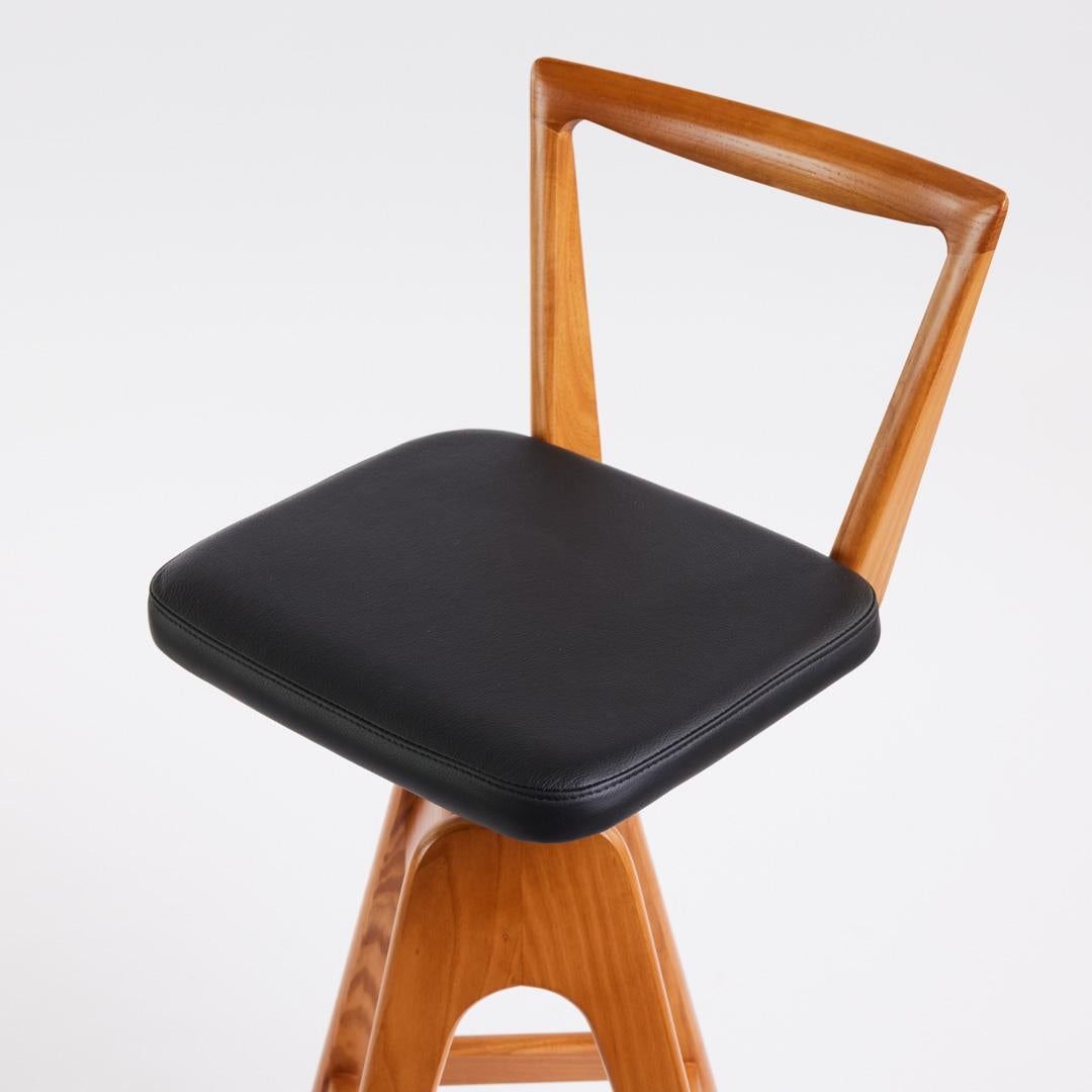 Hand-Crafted TH Brown Danish Bar Stool in Ash Teak Finish, Australian Iconic Designer Piece For Sale