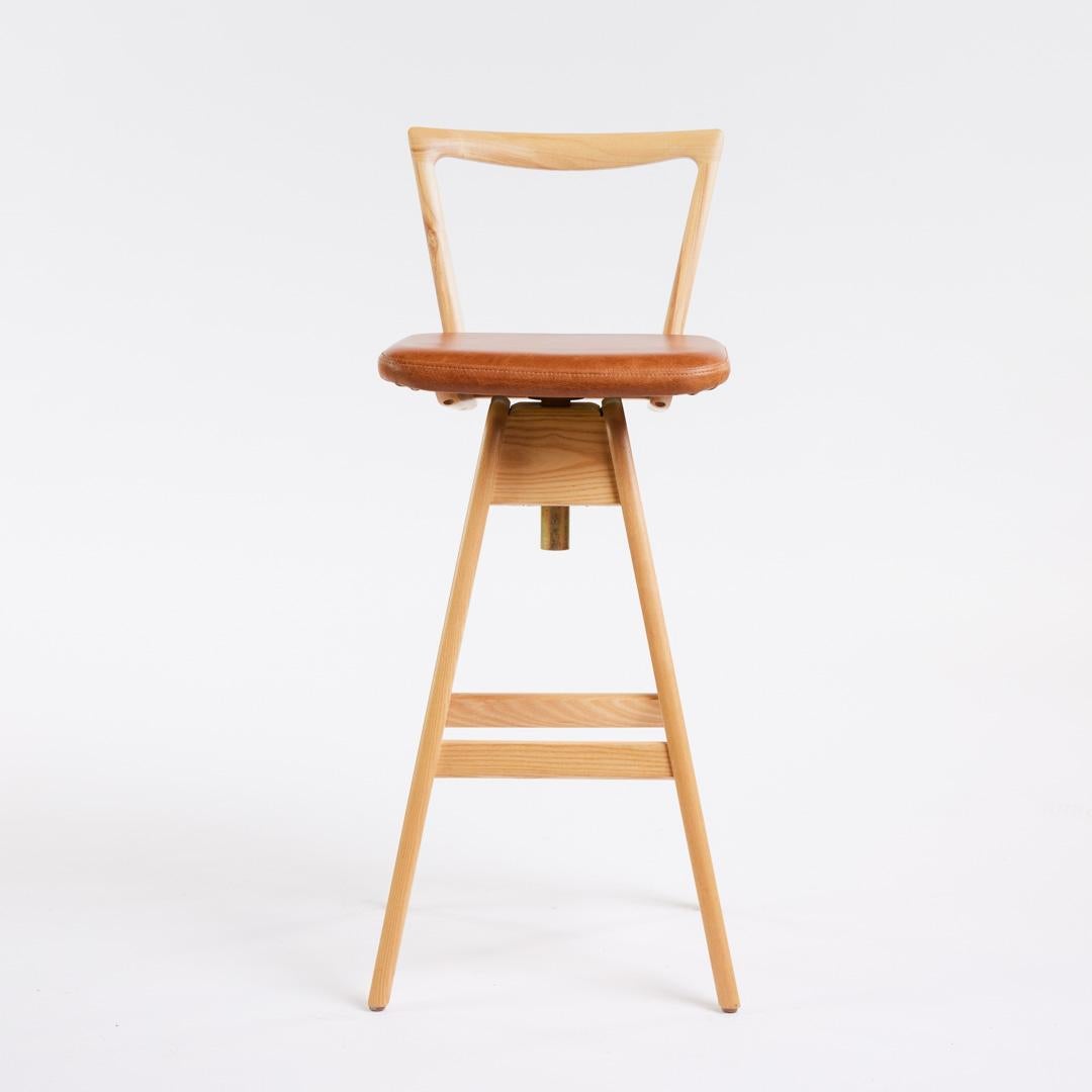 TH Brown Danish Bar Stool in Clear Ash, Australian Iconic Designer Piece In New Condition For Sale In Adelaide, SA