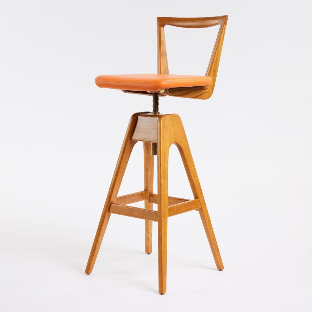 TH Brown Danish Bar Stool in Light Ash - Australian Iconic Designer Piece  For Sale 5