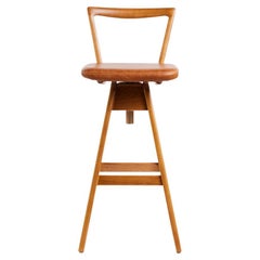 Tabouret de bar danois marron en frêne clair TH - Pièce de designer australien emblématique 