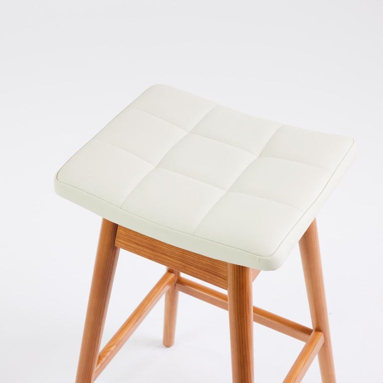 TH Brown Martelle Bar Stool in Ash Teak Finish Australian Iconic