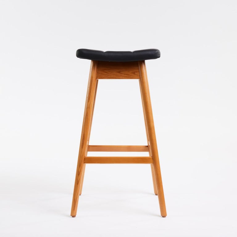TH Brown Martelle Bar Stool in Ash Teak Finish Australian Iconic