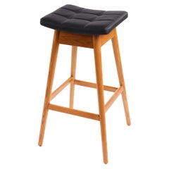 TH Brown Martelle Bar Stool in Ash Teak Finish Australian Iconic Designer Piece