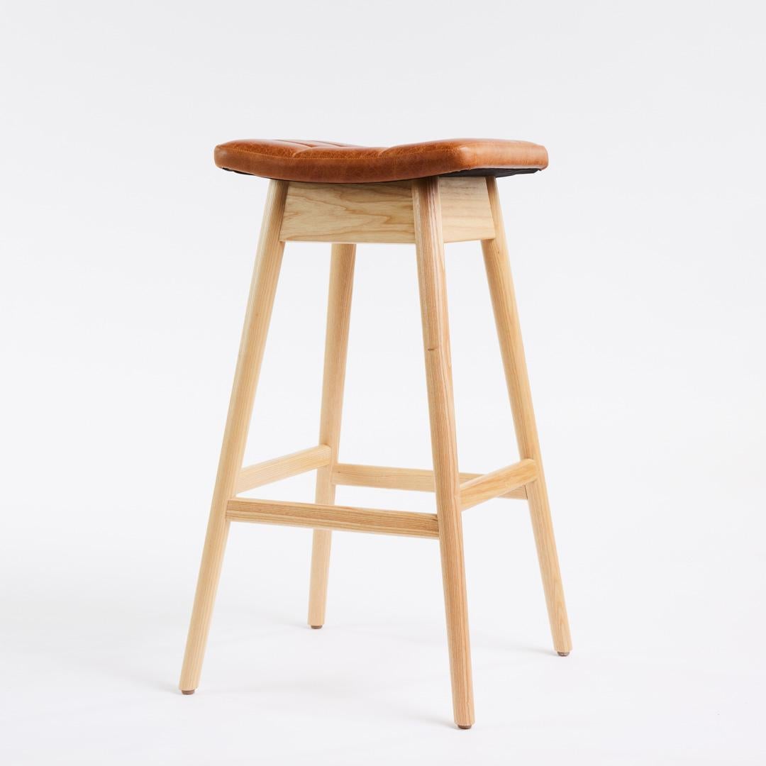 TH Brown Martelle Bar Stool in Clear Ash Australian Iconic Designer Piece For Sale 3