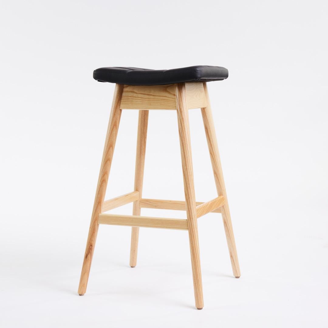 Hand-Crafted TH Brown Martelle Bar Stool in Clear Ash Australian Iconic Designer Piece For Sale