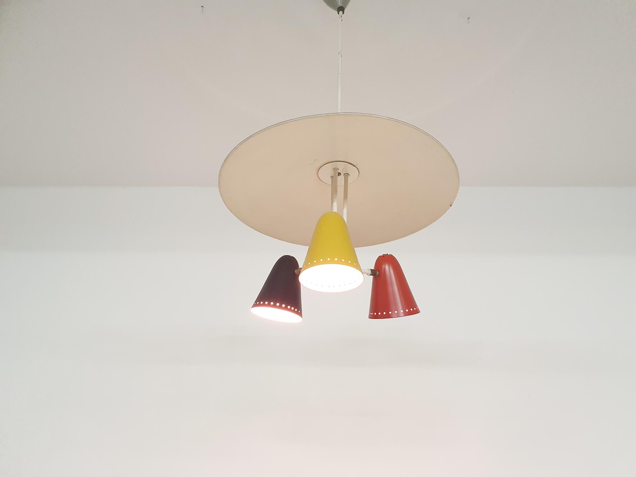 T.H. Busquet for Hala pendant light, The Netherlands, 1955 In Good Condition In Amsterdam, NL