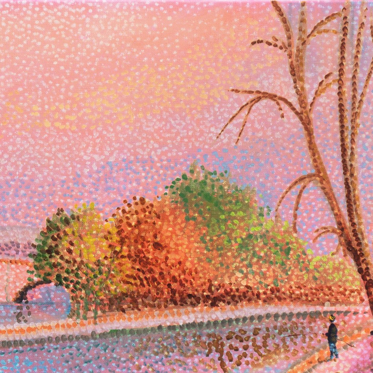 'Autumn in Paris', the Seine and the Pont Neuf, Île de la Cité, Pointillist Oil For Sale 1
