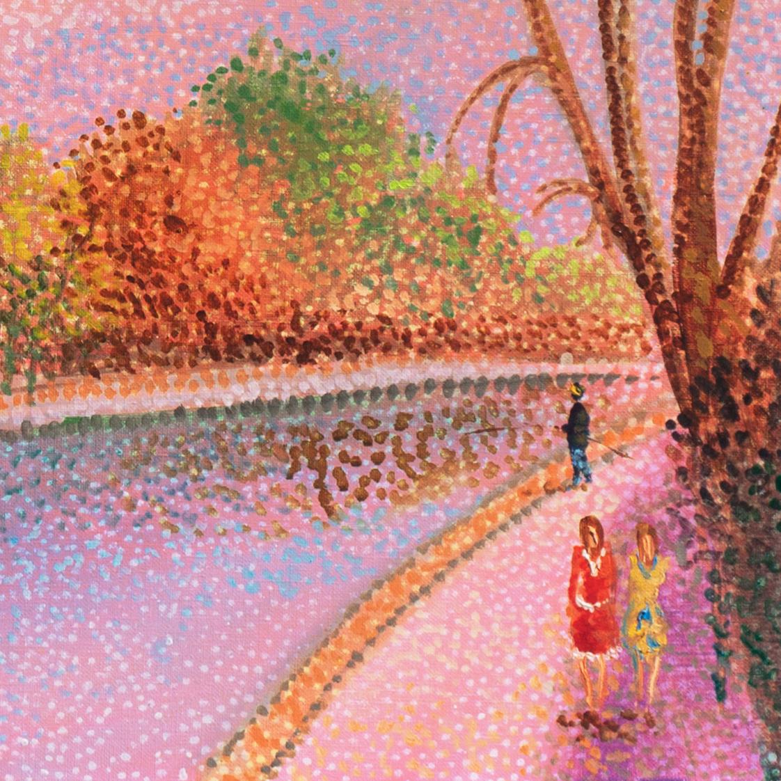 'Autumn in Paris', the Seine and the Pont Neuf, Île de la Cité, Pointillist Oil For Sale 2