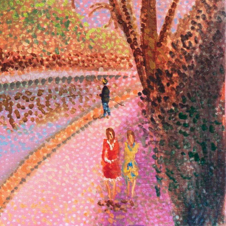 'Autumn in Paris', the Seine and the Pont Neuf, Île de la Cité, Pointillist Oil For Sale 1