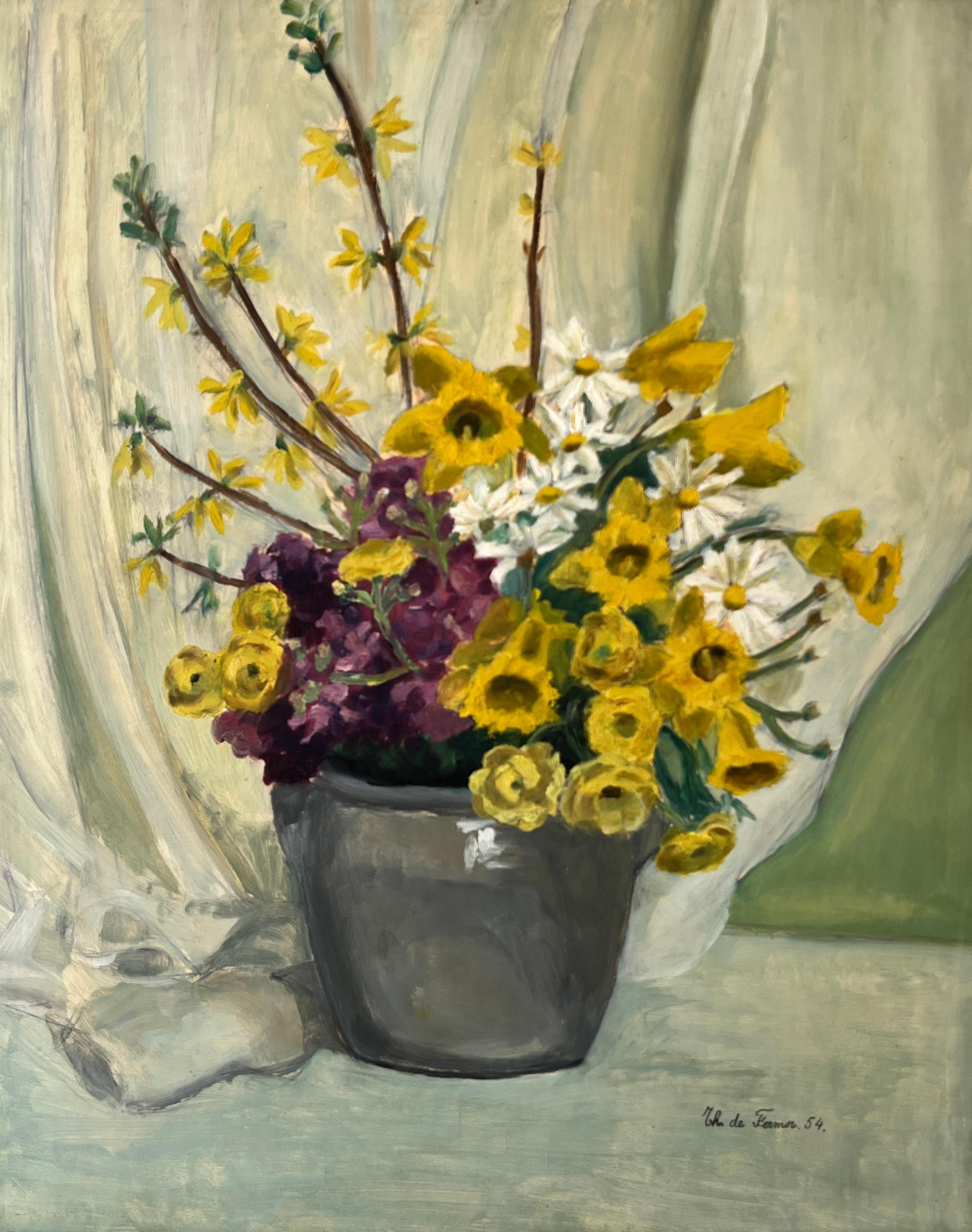 Th. De Fermor Still-Life Painting - Flower pot