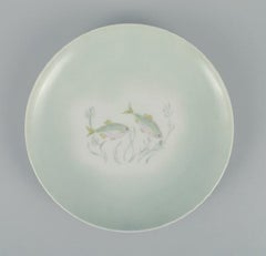 Th. Karlinder for Bing & Grondahl, Six Dinner Plates with Fish Motifs