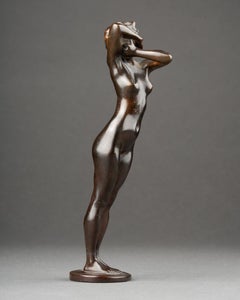Th. Rivière: "Phryné", scultura in bronzo patinato, fusa dalla fonderia Susse C. 1920