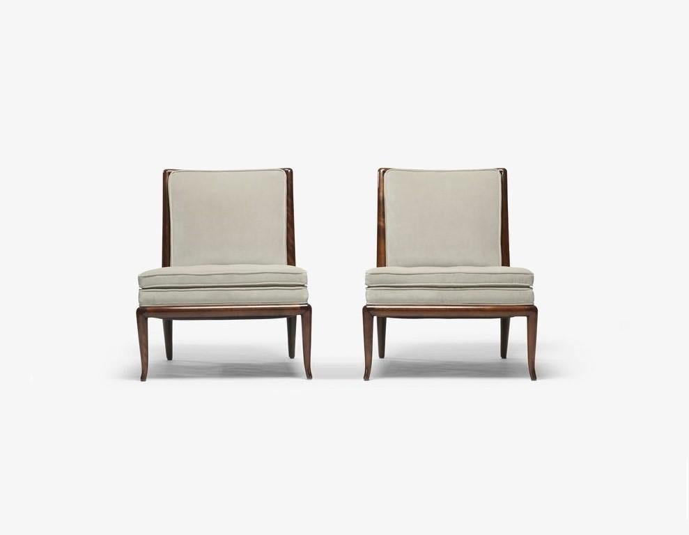 Mid-Century Modern T.H. Chaises à pantoufles Robjohn-Gibbings modèle WMB pour Widdicomb, années 1950 en vente