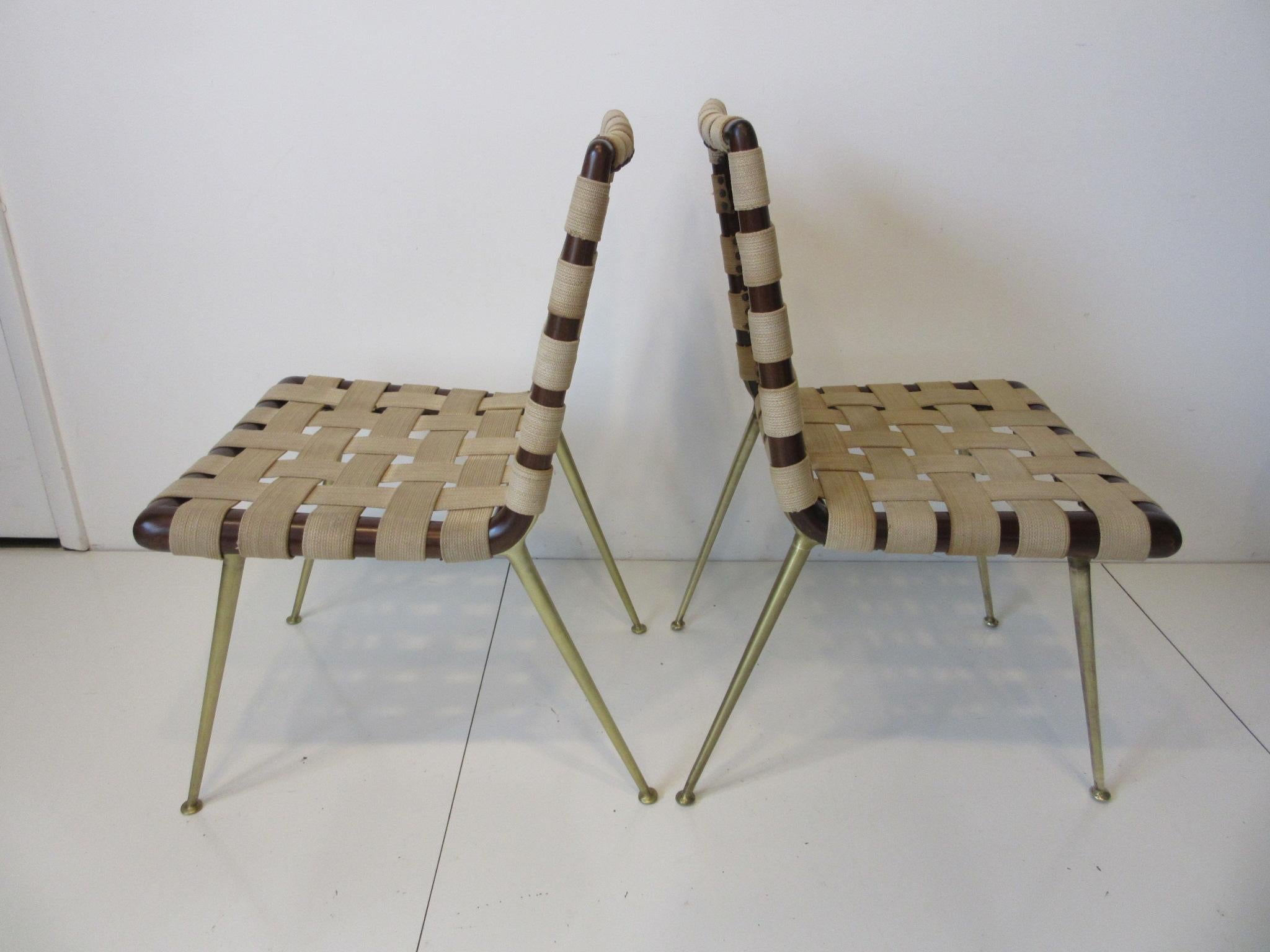 Mid-Century Modern T.H. Robsjohn-Gibbings Strap Chairs for Widdicomb