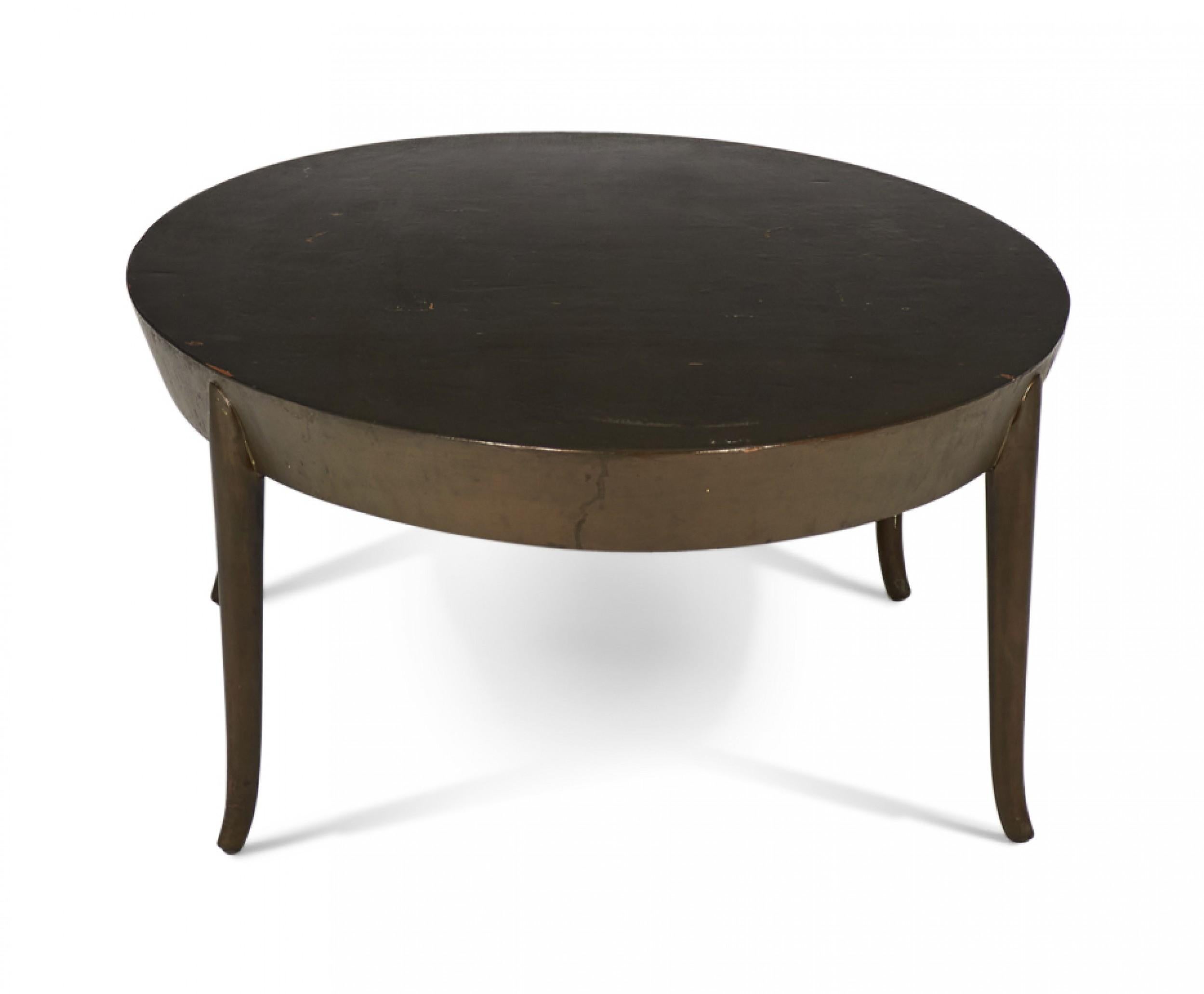 Mid-Century Modern T.H. Robsjohn-Gibbings American Mid-Century Oval Wooden Cocktail / Coffee Table For Sale