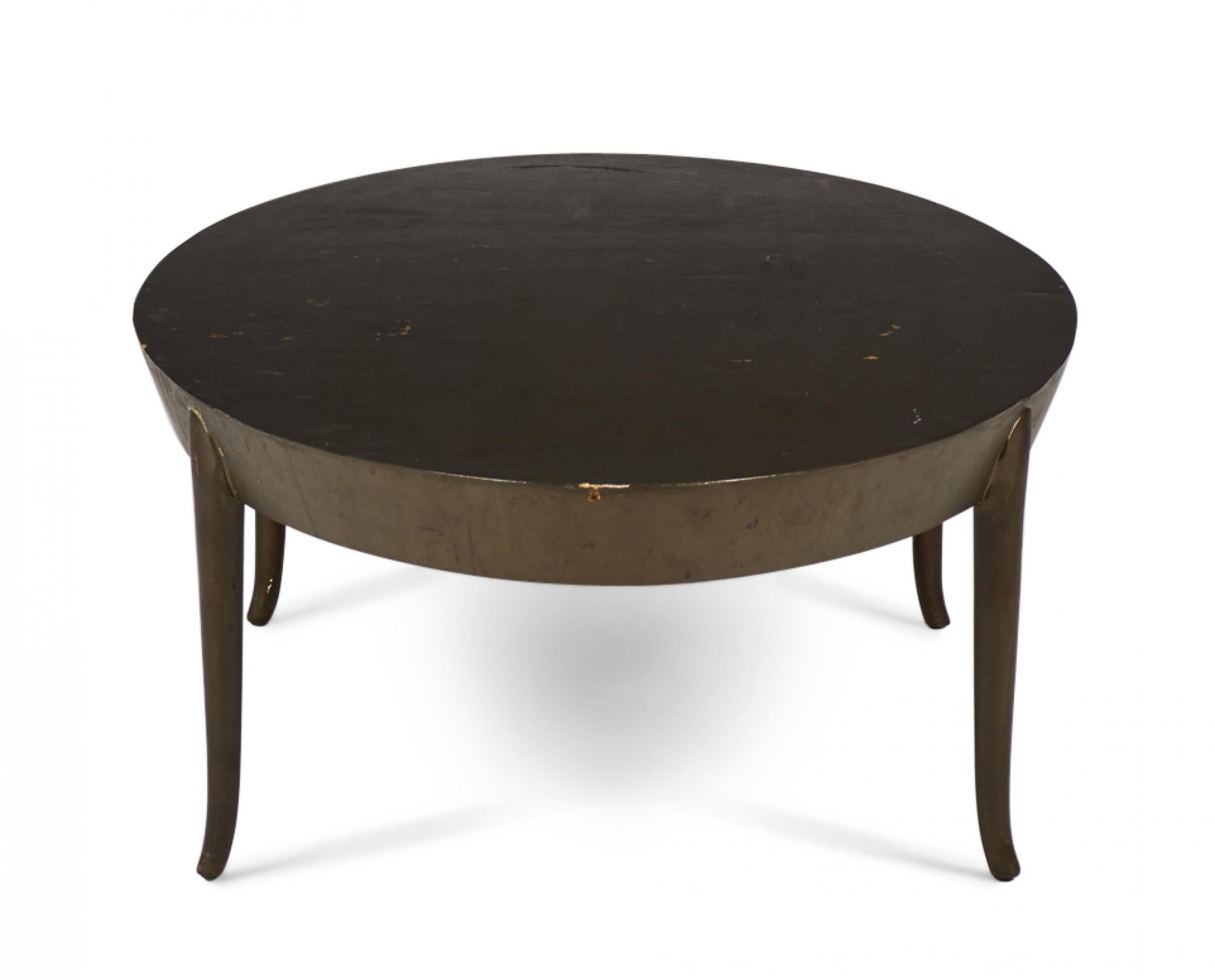 T.H. Robsjohn-Gibbings American Mid-Century Oval Wooden Cocktail / Coffee Table For Sale 2