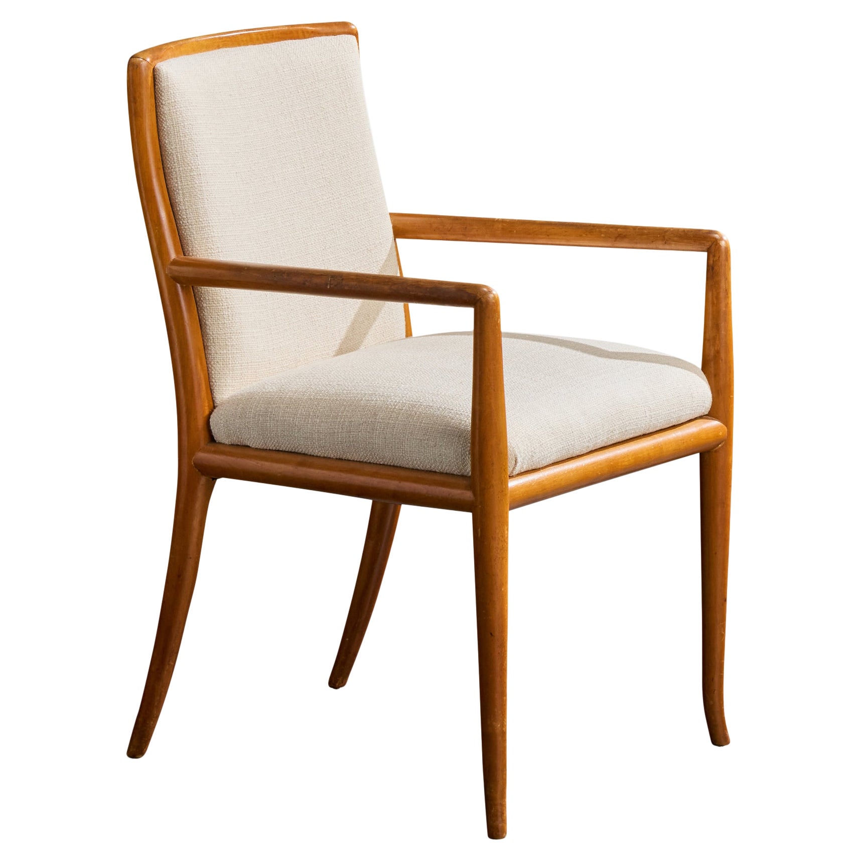 T.H. Robsjohn-Gibbings, Poltrona, Noce, Tessuto, USA, anni
50