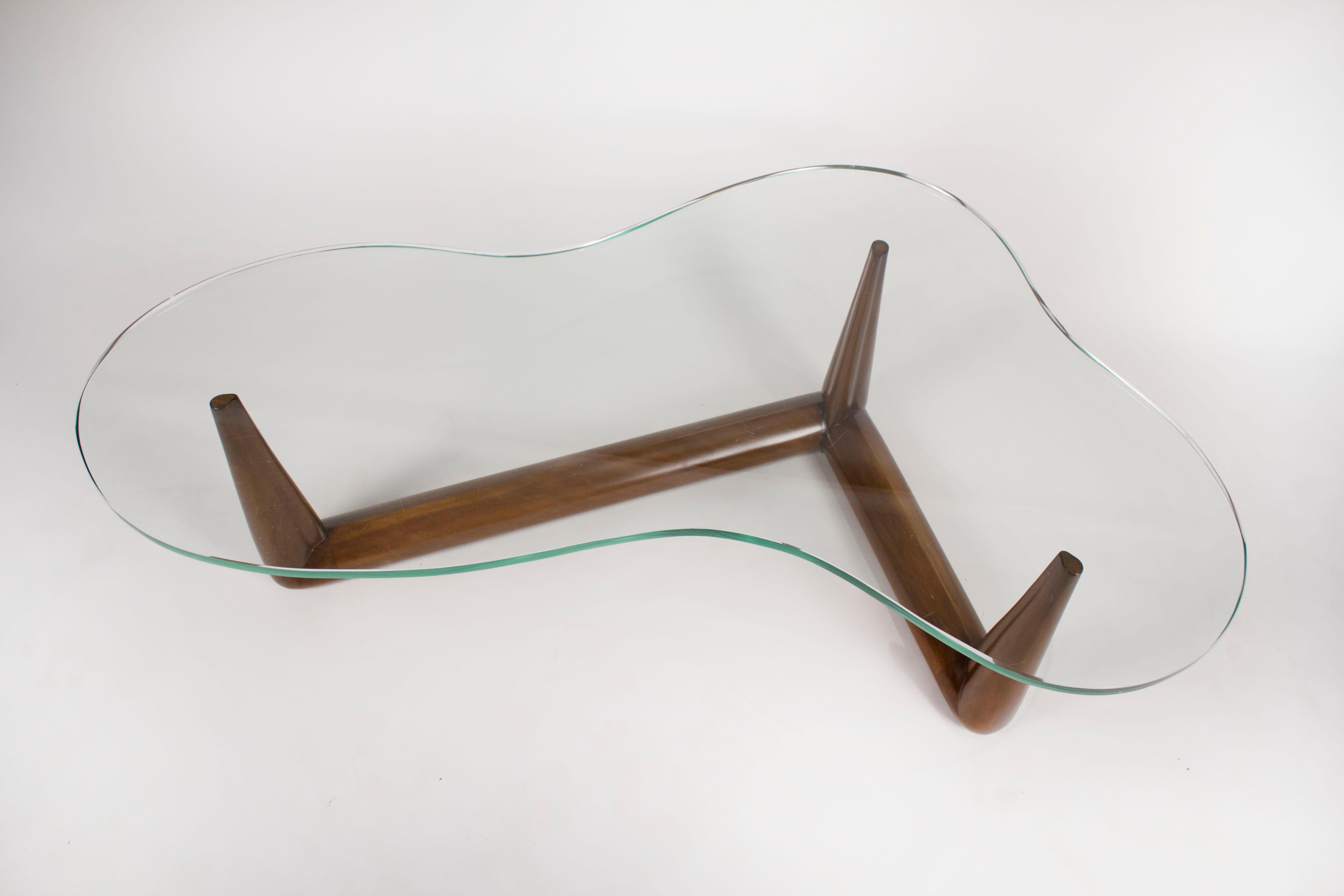 Stained Robsjohn-Gibbings Biomorphic Cocktail Table w Interesting Anecdote of Noguchi