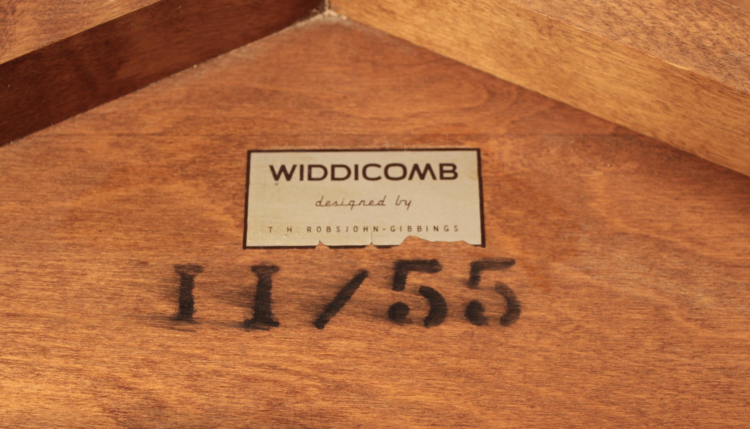 T.H. Robsjohn Gibbings Bleached Mahogany Sabre Leg Side Tables for Widdicomb 1