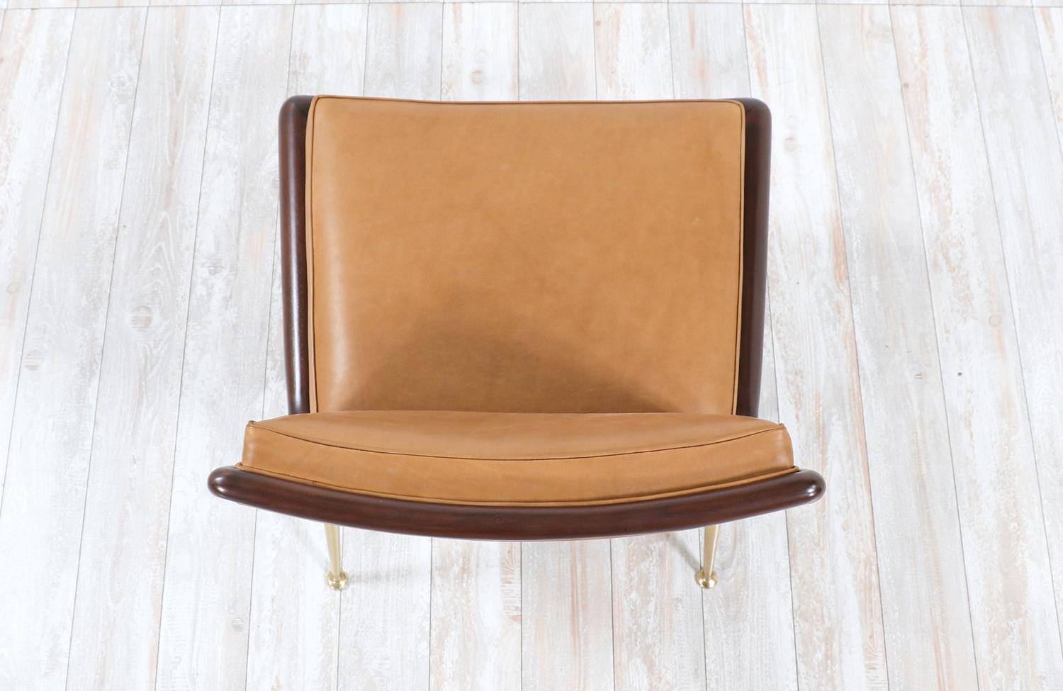 T.H. Robsjohn-Gibbings Brass Accent Lounge Chair for Widdicomb For Sale 5