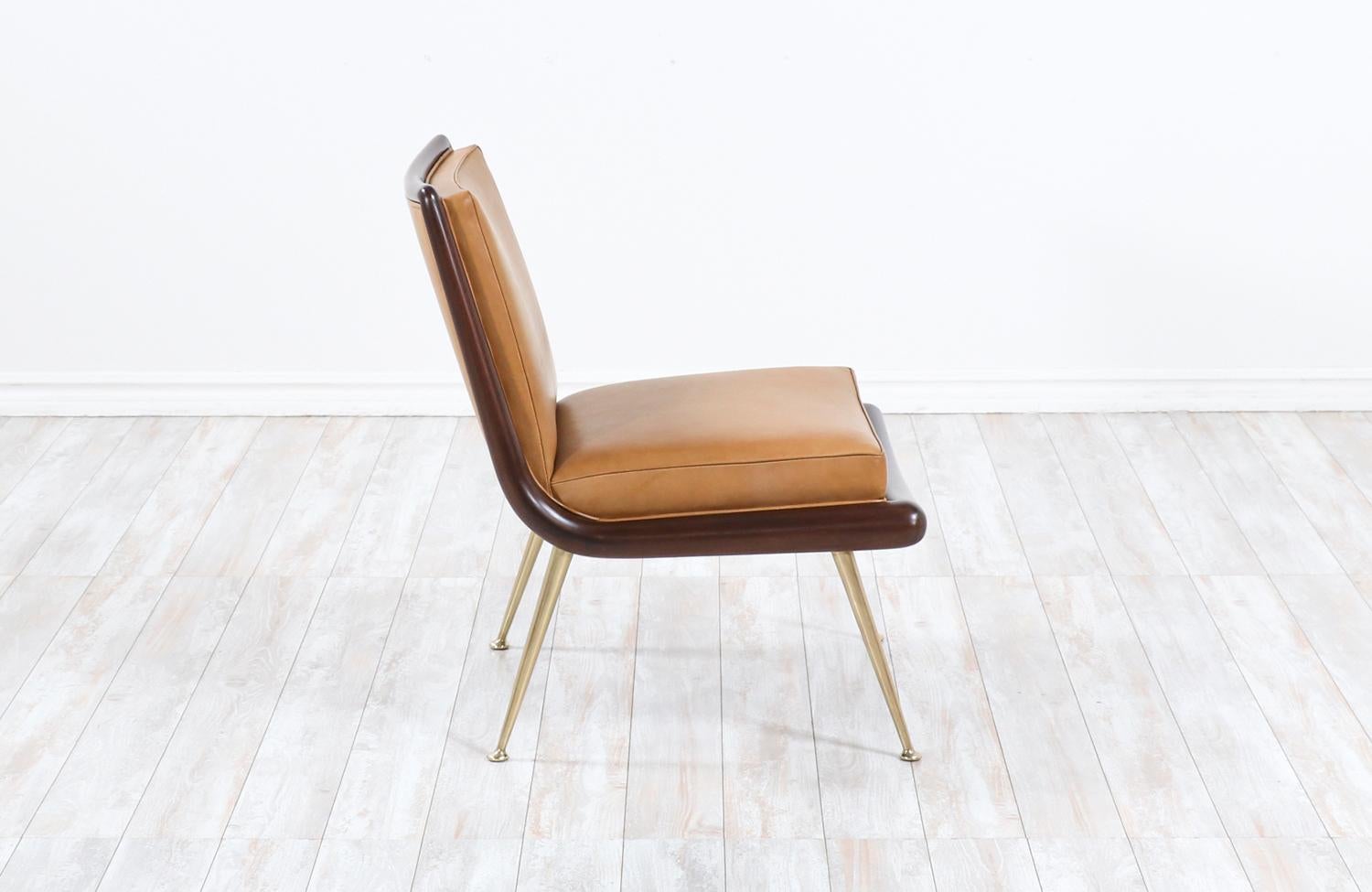 Mid-Century Modern T.H. Robsjohn-Gibbings Brass Accent Lounge Chair for Widdicomb For Sale