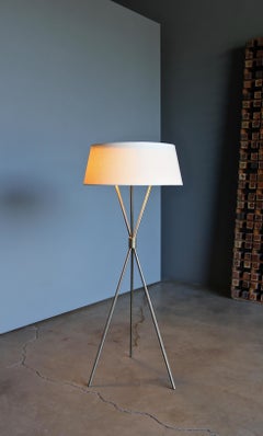 T.H. Robsjohn Gibbings Messing " Tripod " Stehleuchte für Hansen:: um 1955