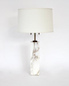 T.H. Robsjohn Gibbings Calcutta Gold Marble Pair of Table Lamps