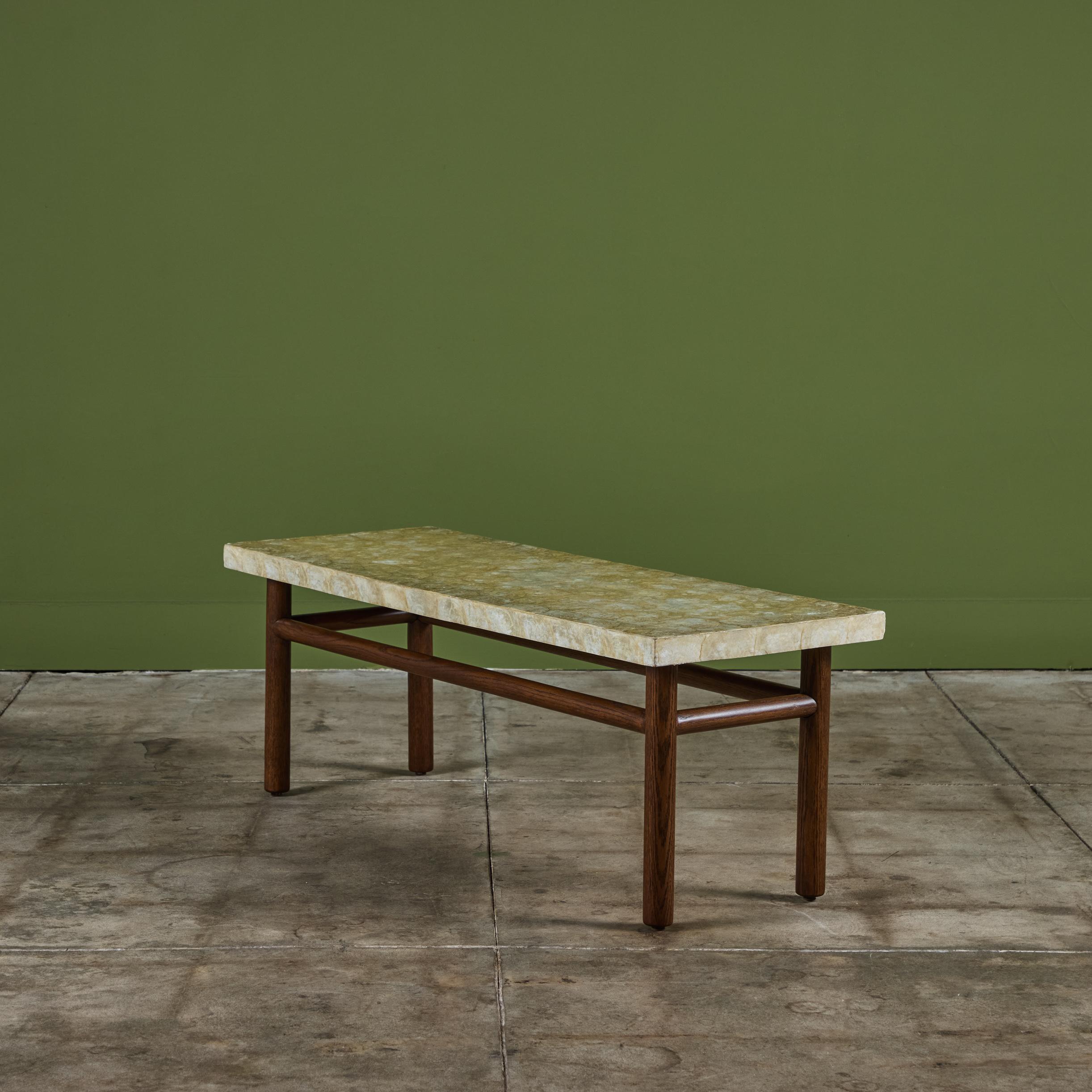 T.H. Robsjohn Gibbings Capiz Shell Coffee Table for Widdicomb 3