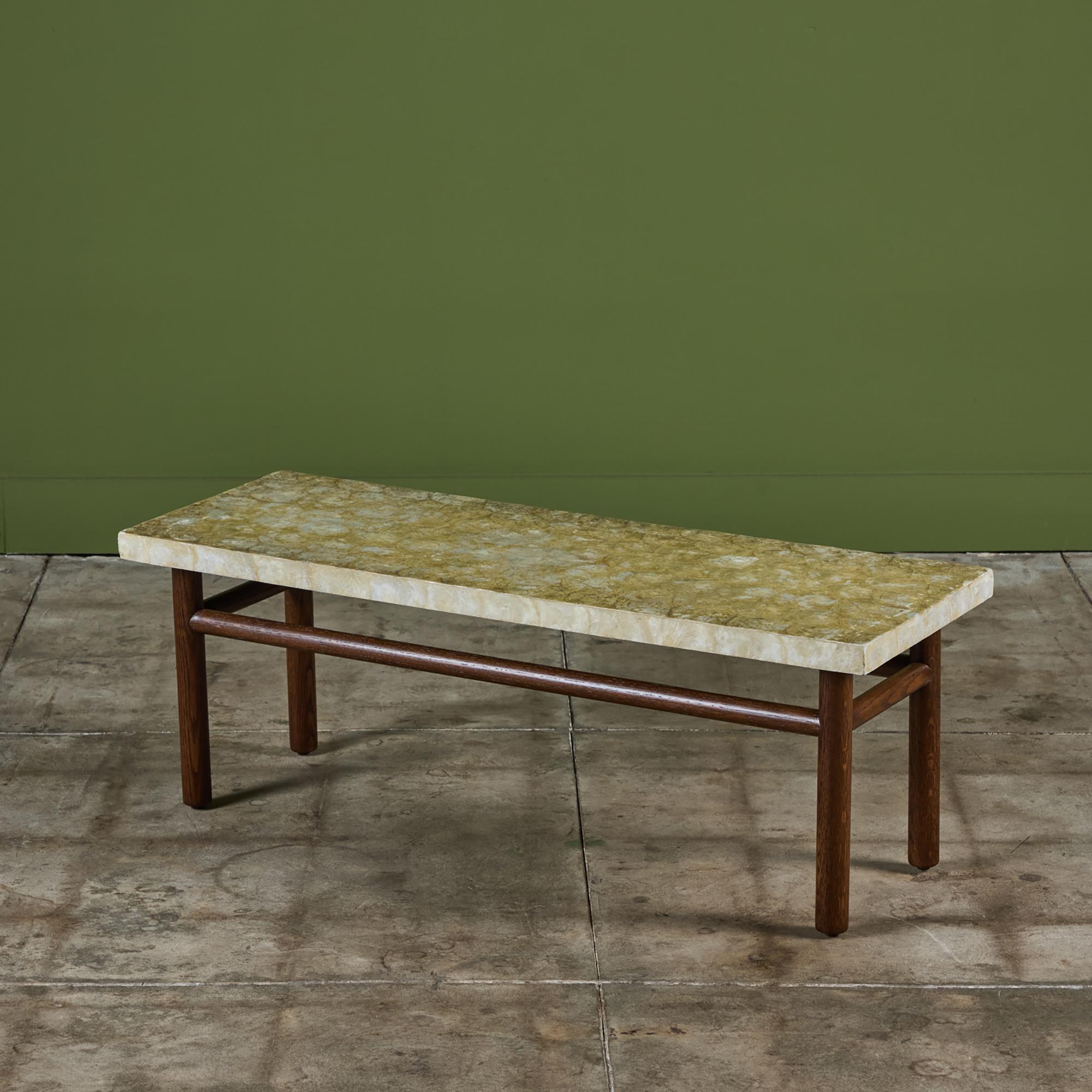Mid-20th Century T.H. Robsjohn Gibbings Capiz Shell Coffee Table for Widdicomb