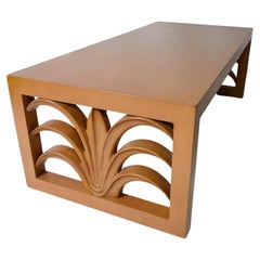 TH Robsjohn- Gibbings Carved Palm Frond Table