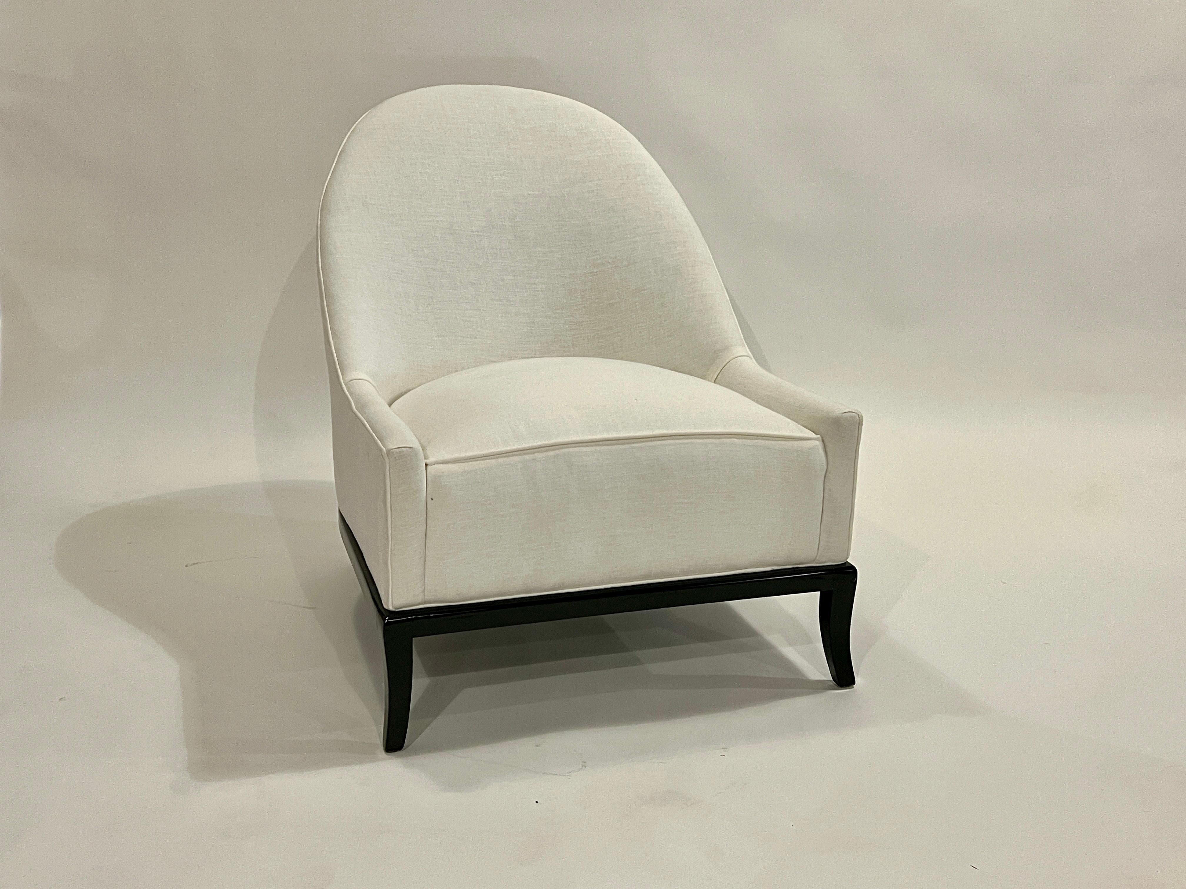 American T.H. Robsjohn-Gibbings Chair and Ottoman For Sale