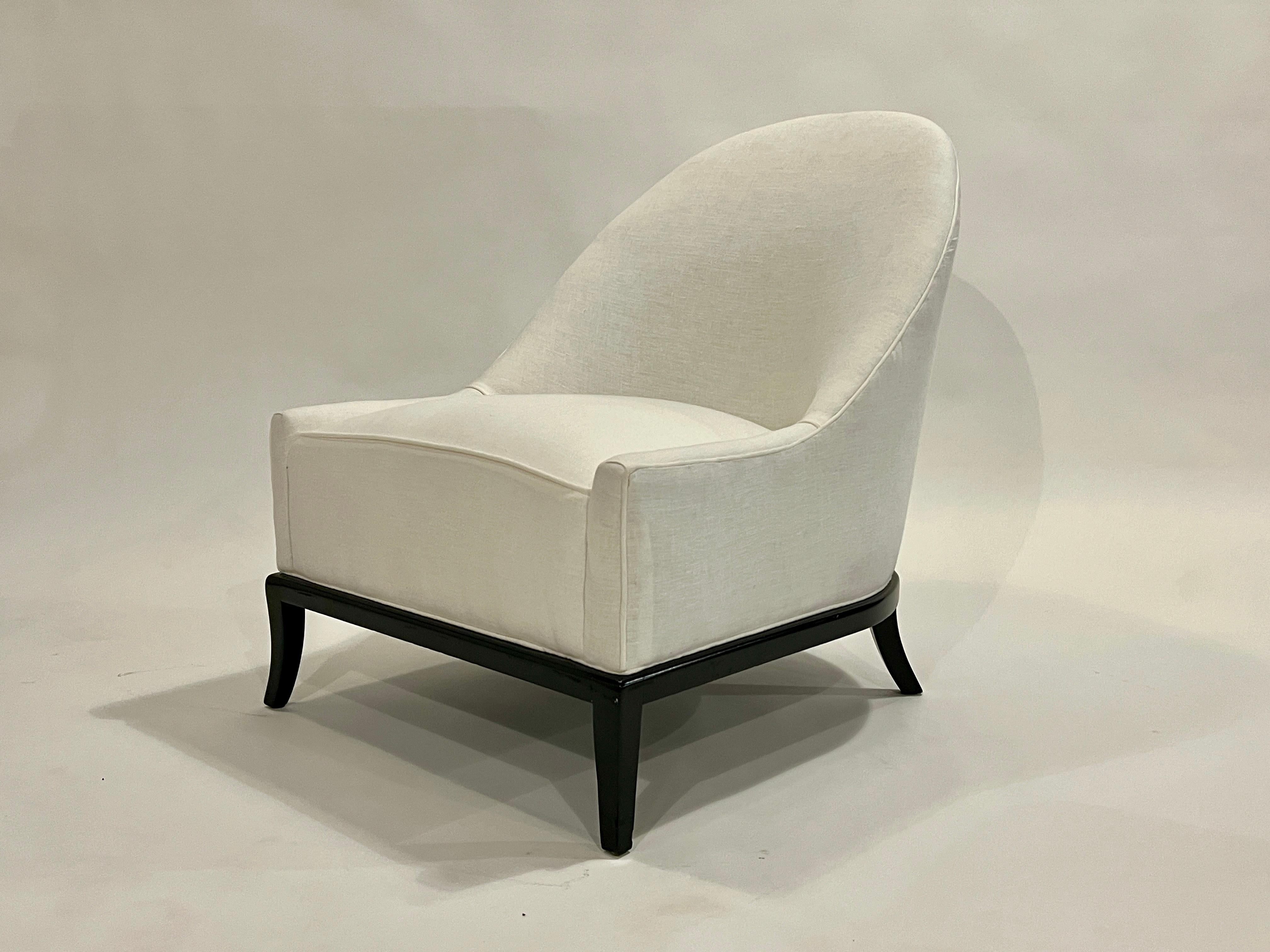 Mid-20th Century T.H. Robsjohn-Gibbings Chair and Ottoman For Sale