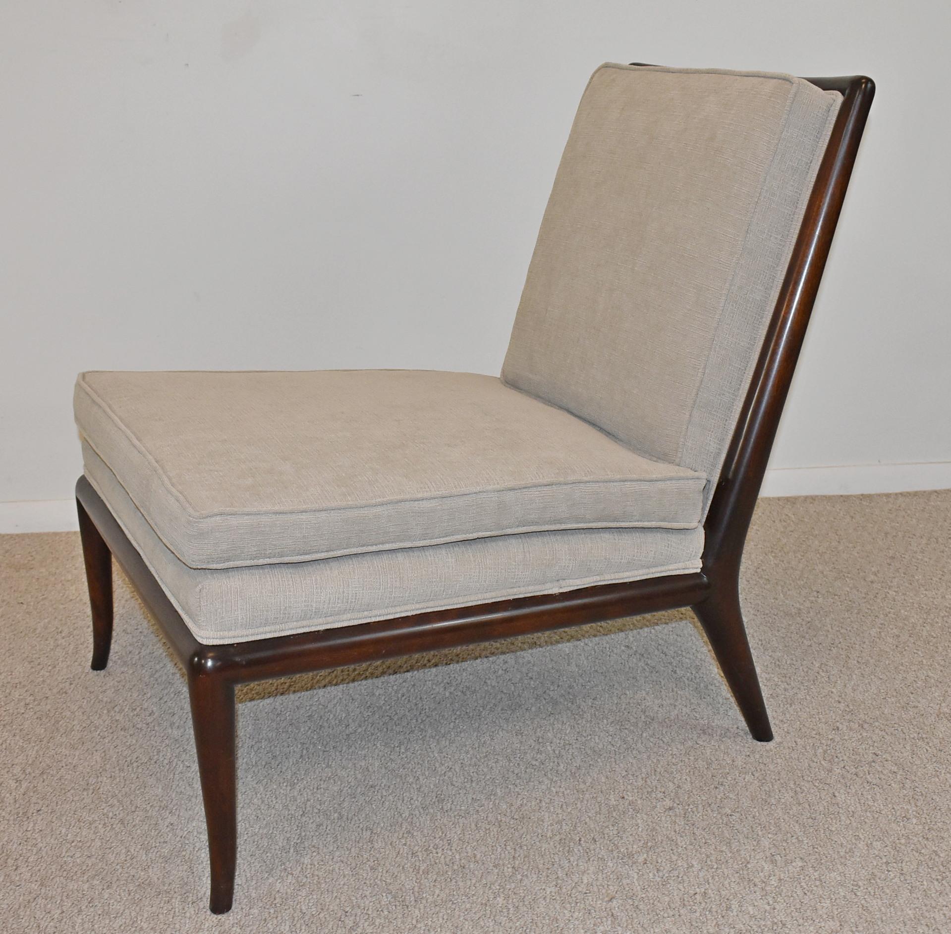 Mid-Century Modern T.H. Robsjohn-Gibbings Chair and Ottoman for Widdicomb For Sale