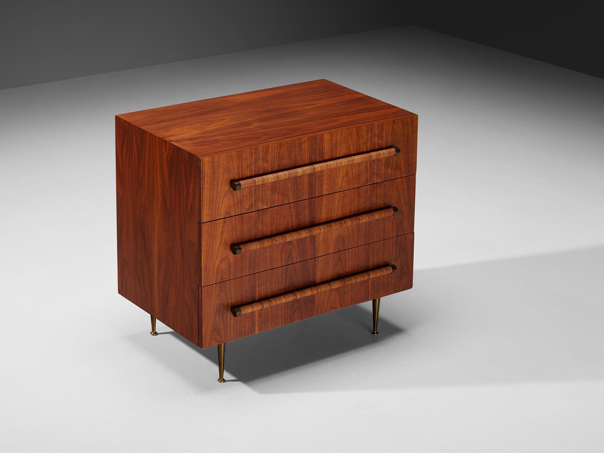 Mid-20th Century T.H. Robsjohn-Gibbings Chest of Drawers in Walnut  For Sale