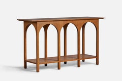 T.H. Robsjohn-Gibbings, Colosseum Console Table, Walnut, USA, 1950s