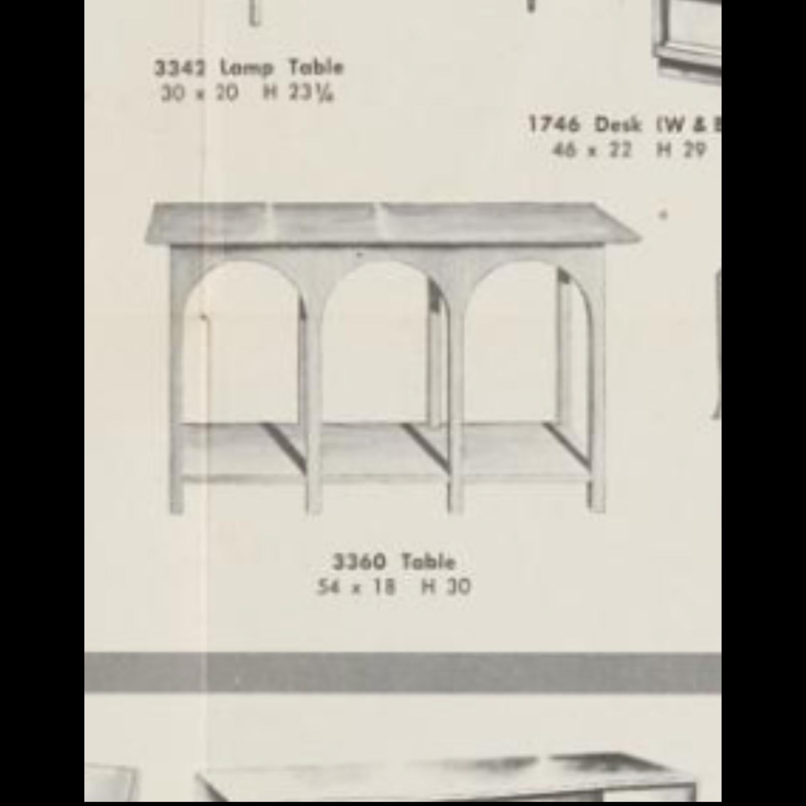 T.H. Robsjohn-Gibbings Colosseum Walnut Console Table Model #3360 for Widdicomb en venta 4