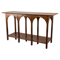 T.H. Robsjohn-Gibbings Colosseum Walnut Console Table Model #3360 for Widdicomb