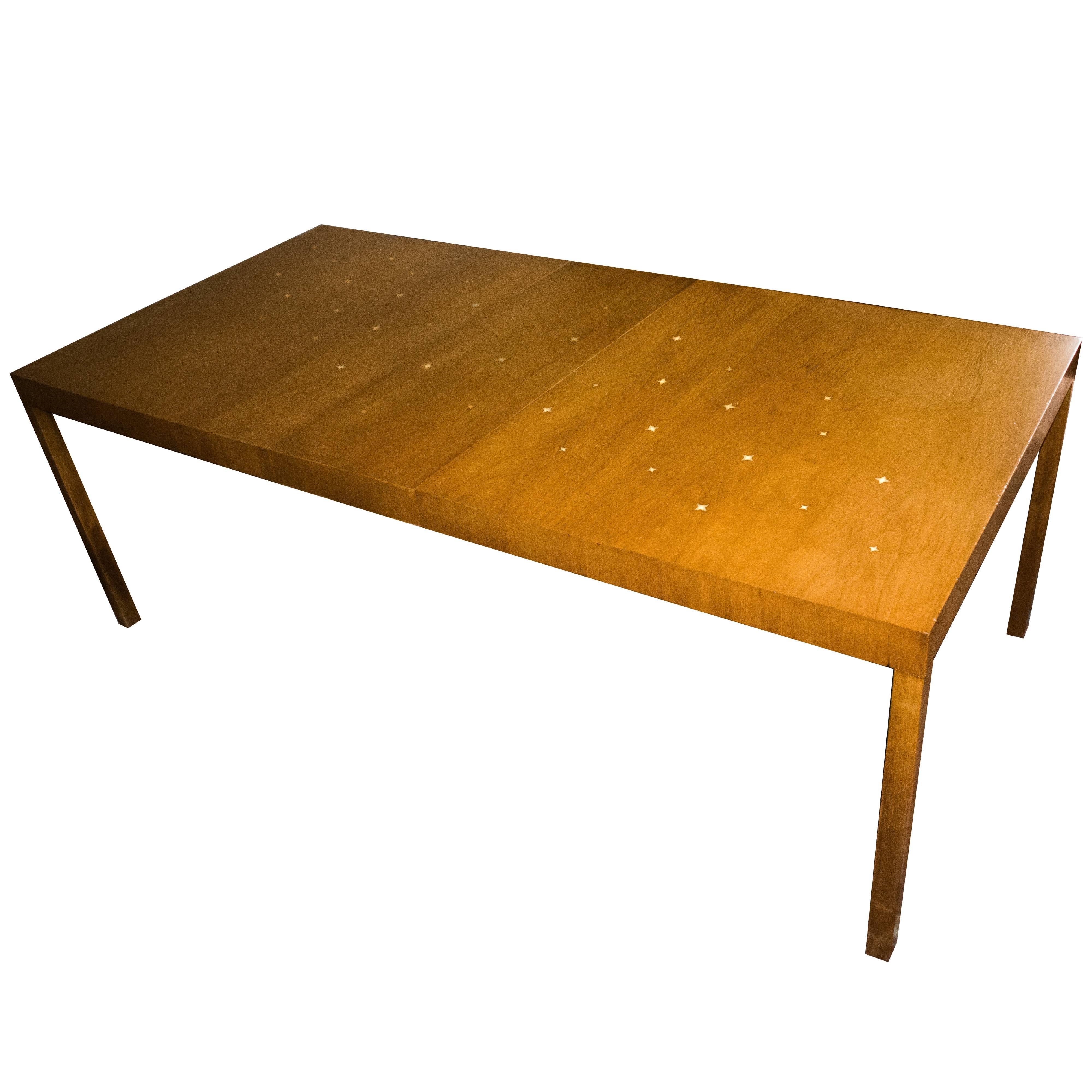 T.H. Robsjohn-Gibbings "Constellation" Extension Table, with Brass Stars, 1950s