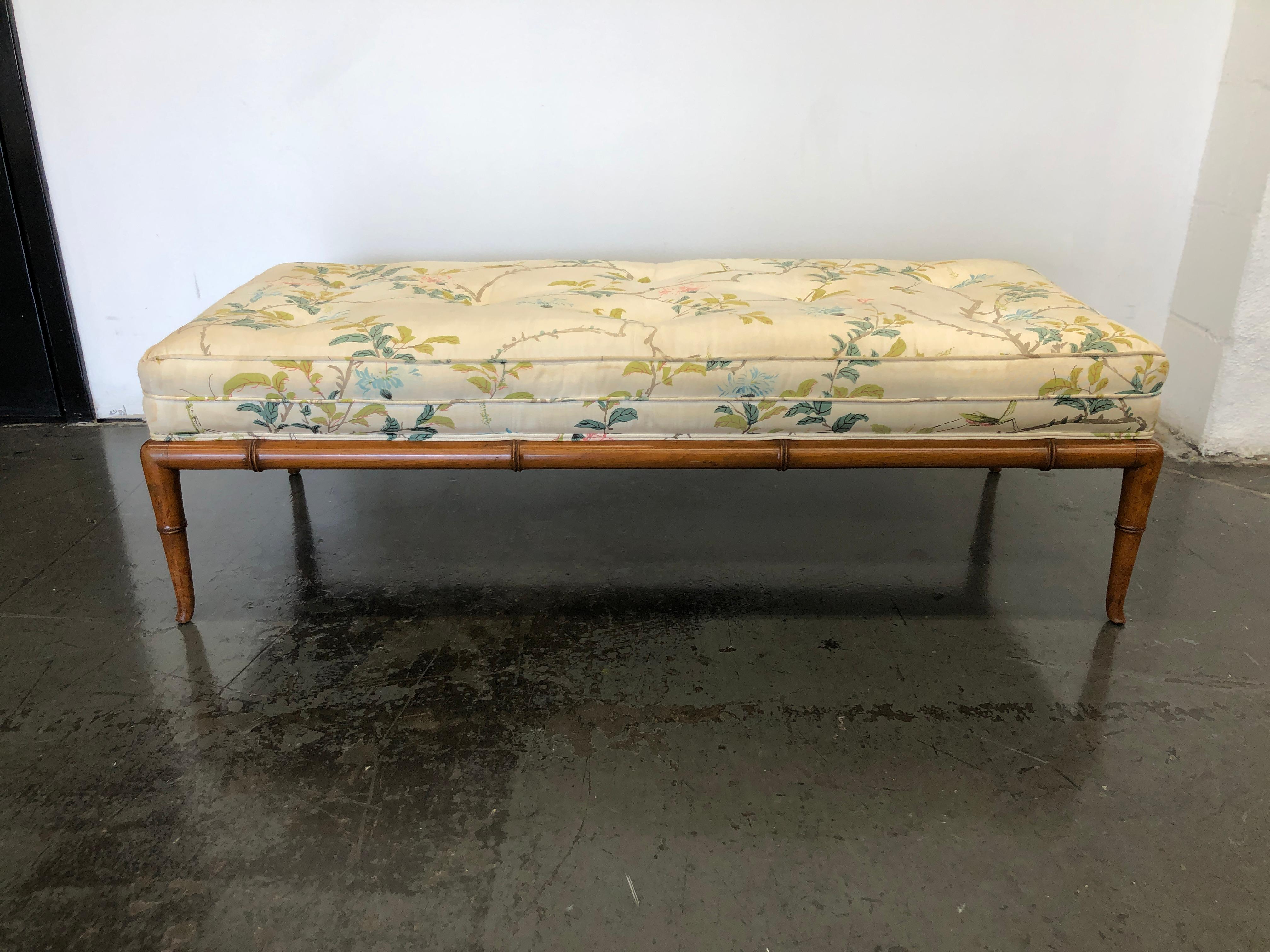 T.H. Robsjohn-Gibbings Custom Walnut Bench for the Kandell Residence For Sale 5