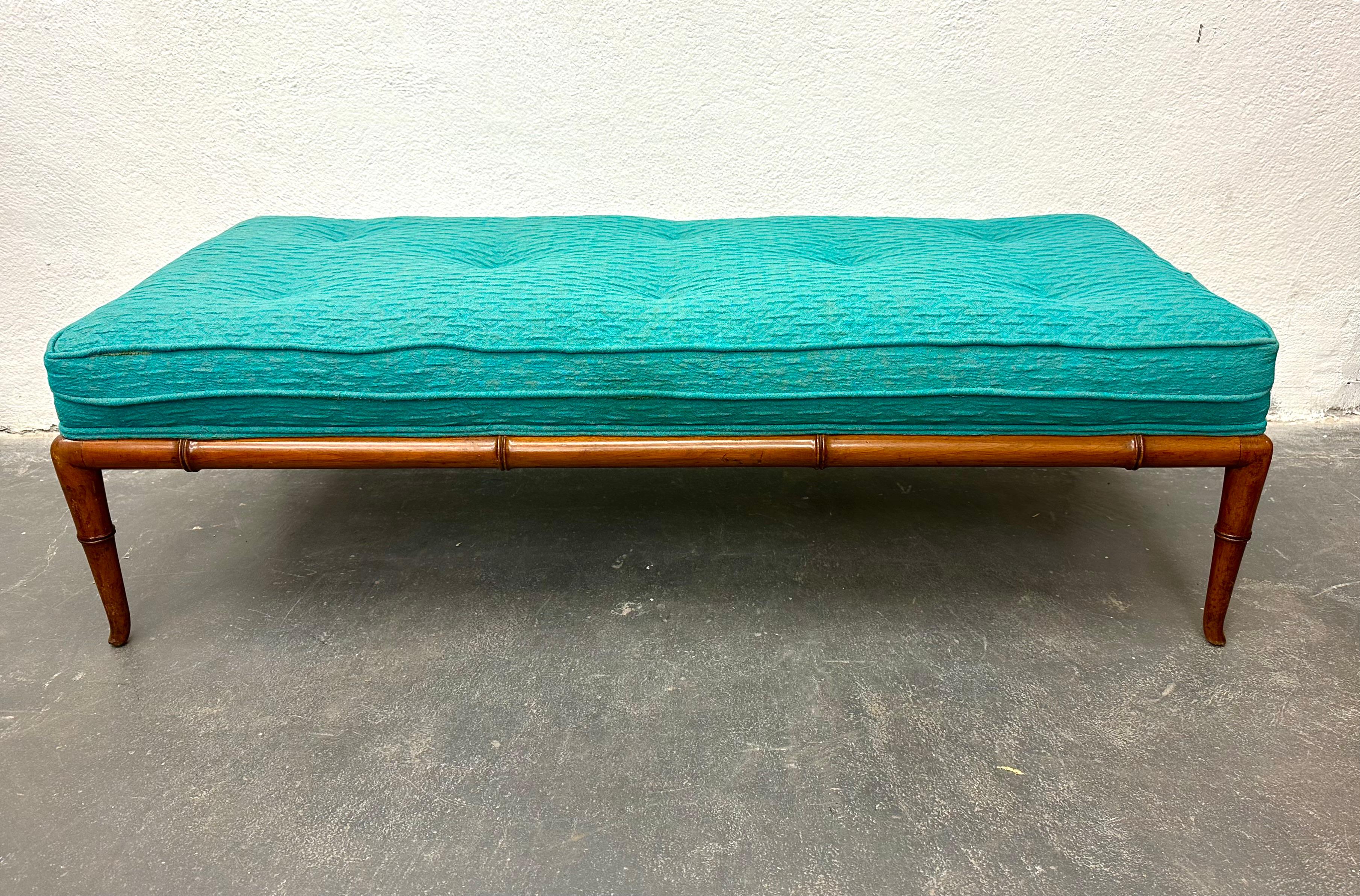 Mid-Century Modern T.H. Robsjohn-Gibbings Custom Walnut Bench for the Kandell Residence For Sale