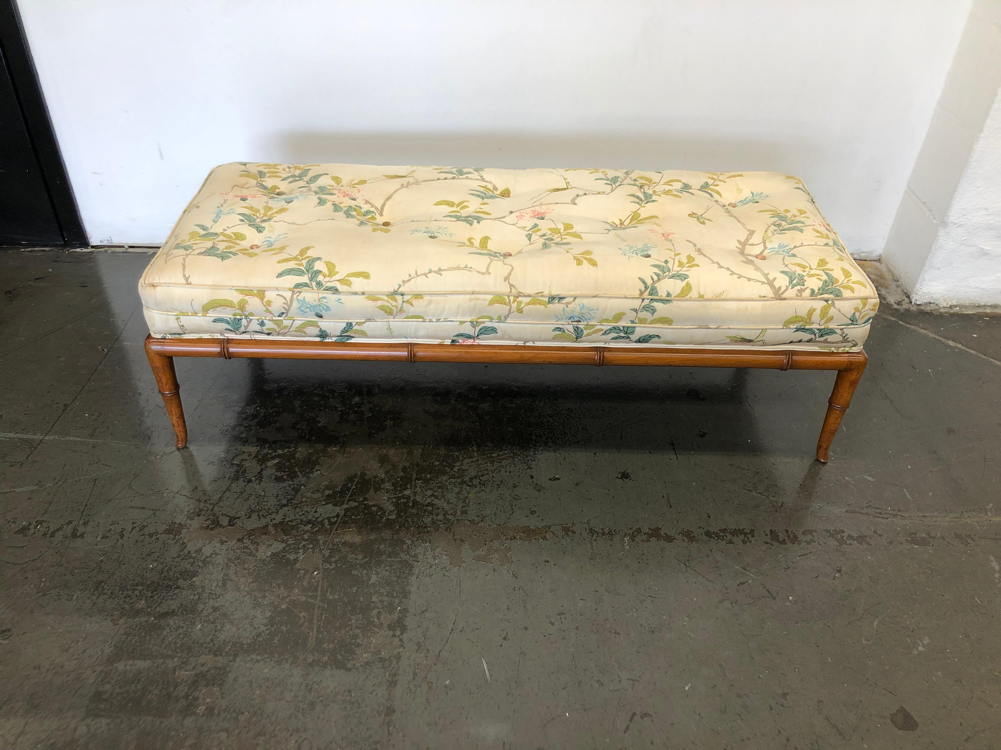 T.H. Robsjohn-Gibbings Custom Walnut Bench for the Kandell Residence In Good Condition For Sale In Brooklyn, NY