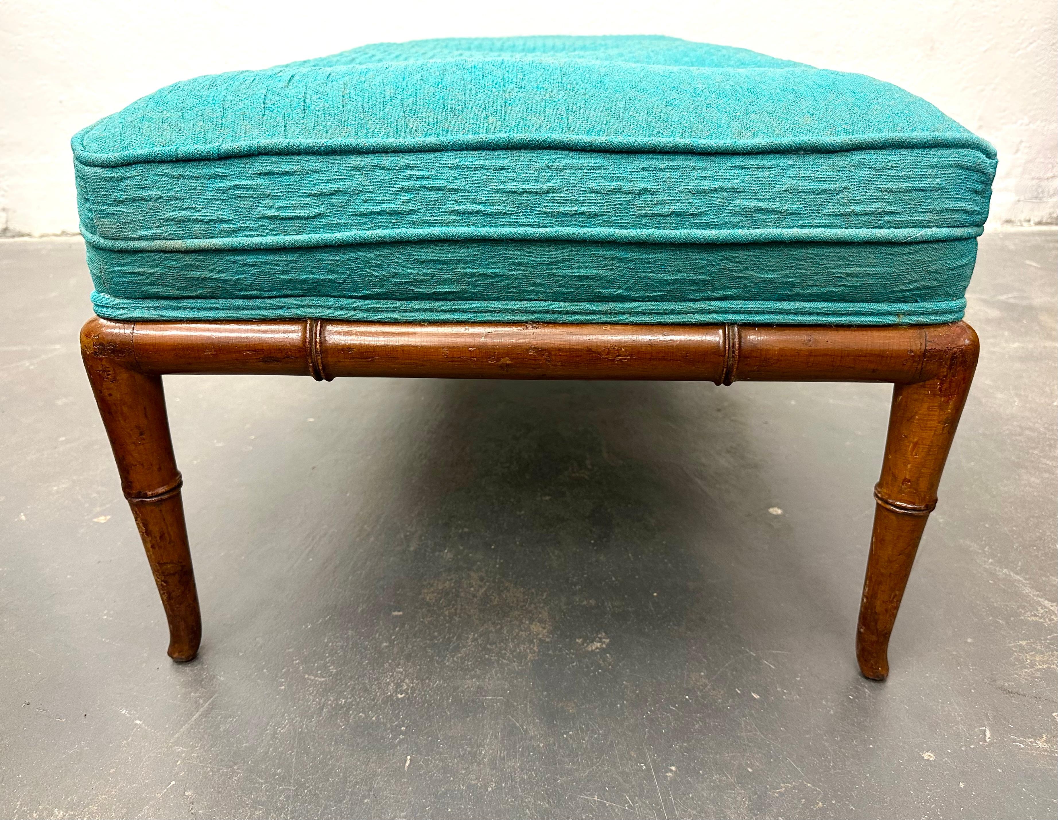 T.H. Robsjohn-Gibbings Custom Walnut Bench for the Kandell Residence In Good Condition For Sale In Brooklyn, NY