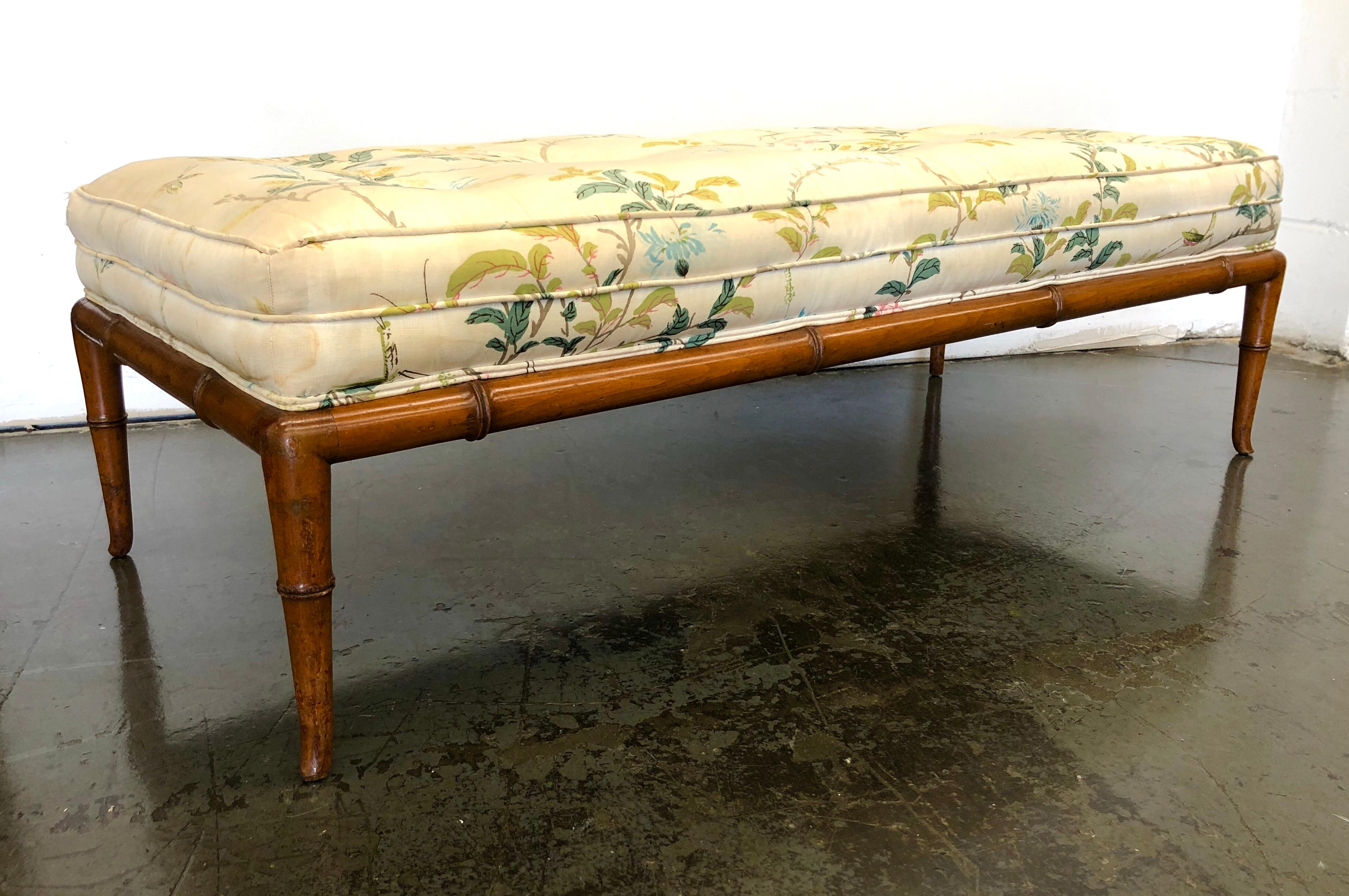 T.H. Robsjohn-Gibbings Custom Walnut Bench for the Kandell Residence For Sale 2