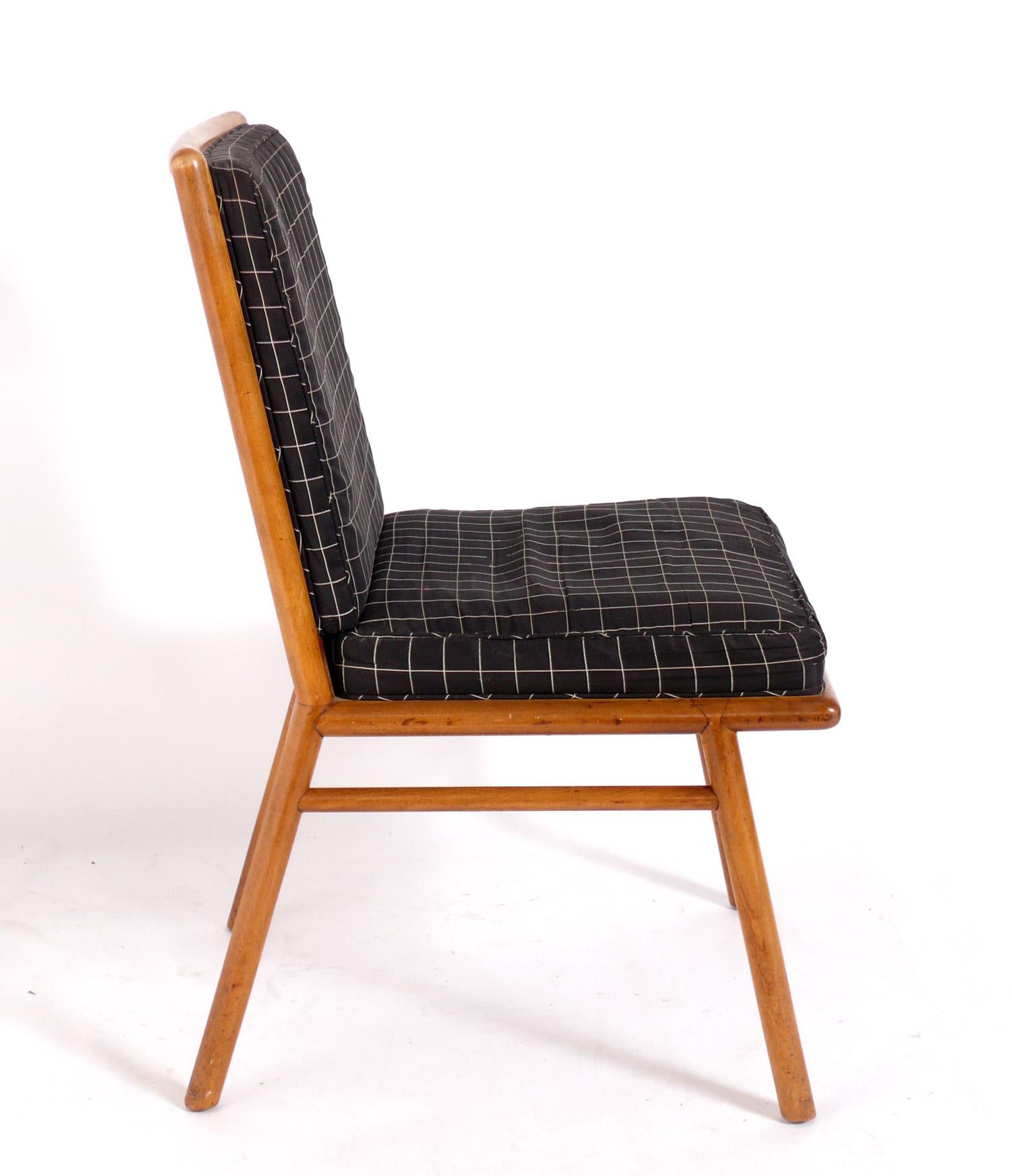 Mid-Century Modern T.H Robsjohn Gibbings Dining Chairs Refinished and Reupholstered For Sale