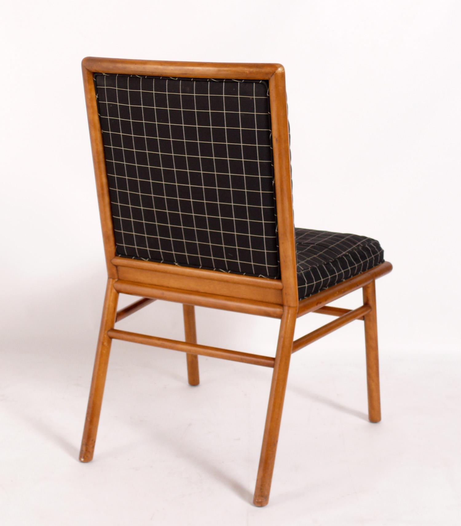 American T.H Robsjohn Gibbings Dining Chairs Refinished and Reupholstered For Sale
