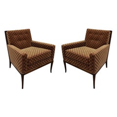 T.H. Robsjohn-Gibbings Elegant Pair of Club Chairs, 1950s