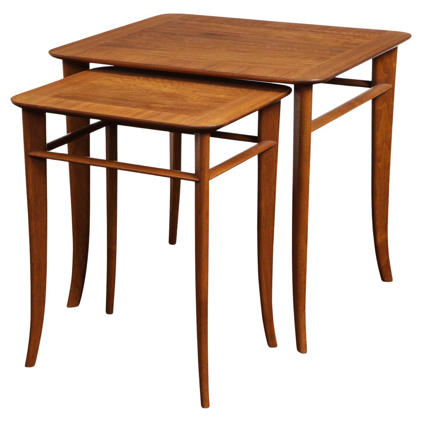 T.H. Robsjohn-Gibbings Elegant Pair of Nesting Tables, 1950s