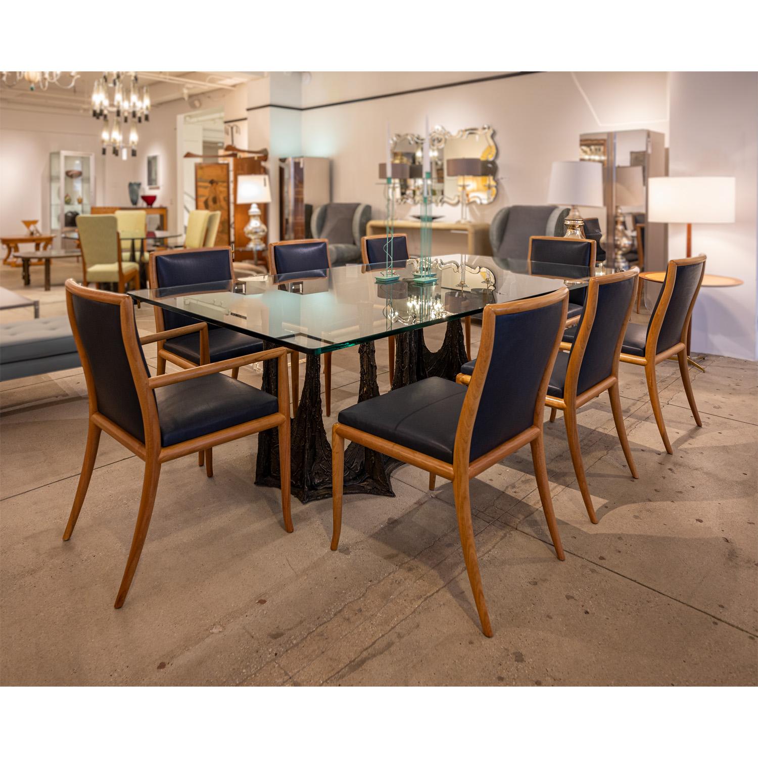 T.H. Robsjohn-Gibbings Elegant Set of 8 Dining Chairs 1950s For Sale 4